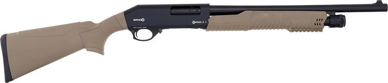 Ermox 12ga XPro B S 18.5in 5-SH Pump-Action Shotgun-Desert Sand