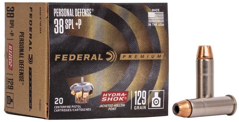 Federal PD 38SPL +P 129gr Hydra Shok JHP 20rd Box