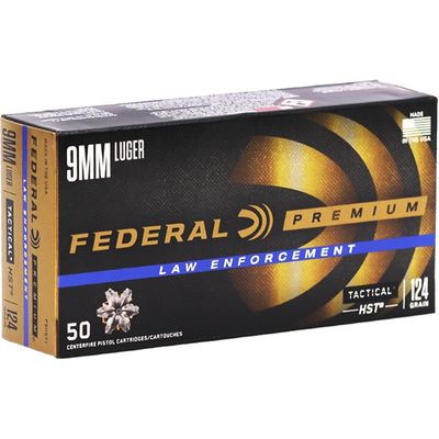 Federal HST LE Tactical 9mm 124gr 50rd Box