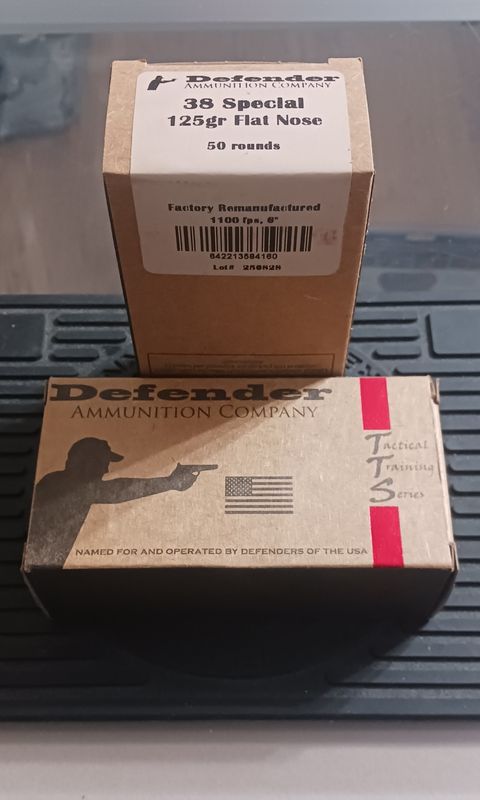 Defender Ammunition Co .38SPL 125gr TTS Remanufactured 50rd box