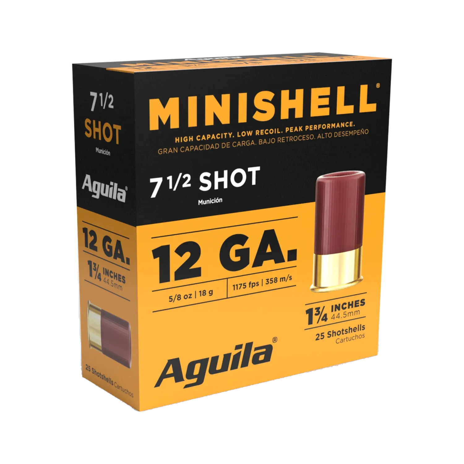 Aguila 12ga Minishell 1.75 5/8oz 1175FPS 7.5-Shot Bird Shot 25rd Box