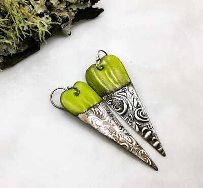 Green Enamel, Enameled Jewelry, Enameled Earrings, Heart Earrings, Copper Jewelry, Copper Earrings, Textured Solder, Torch Enameled, Heart Copper Earrings, Textured Solder, Soft Solder Green Enamel, Enameled Jewelry, Enameled Earrings, Heart Earrings, Copper Jewelry, Copper Earrings, Textured Solder, Torch Enameled, Heart Copper Earrings, Textured Solder, Soft Solder
