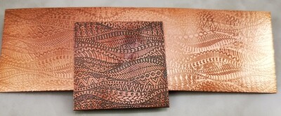 Sea of Zen Zentangle Patterned Textured Copper Sheet - various sizes available
