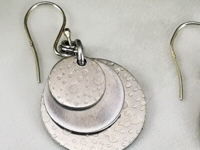 Lightweight Aluminum Layers of patterned Circle Earrings