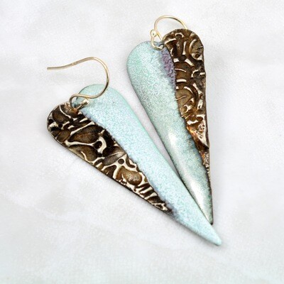 Baby Blue Enamel, Enameled Jewelry, Enameled Earrings, Heart Earrings, Copper Jewelry, Copper Earrings, Textured Solder, Torch Enameled, Heart Copper Earrings Baby Blue Enamel, Enameled Jewelry, Enameled Earrings, Heart Earrings, Copper Jewelry, Copper Earrings, Textured Solder, Torch Enameled, Heart Copper Earrings