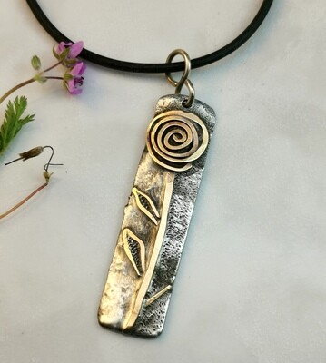 IN BLOOM Flowers, Blooming Flowers, Gifts for Her, Rectangle Pendant, Rectangle Jewelry, Mixed Metal Jewelry, Mixed Metal Necklace, Brass Jewelry, Textured Solder Pendant IN BLOOM Flowers, Blooming Flowers, Gifts for Her, Rectangle Pendant, Rectangle Jewelry, Mixed Metal Jewelry, Mixed Metal Necklace, Brass Jewelry, Textured Solder Pendant