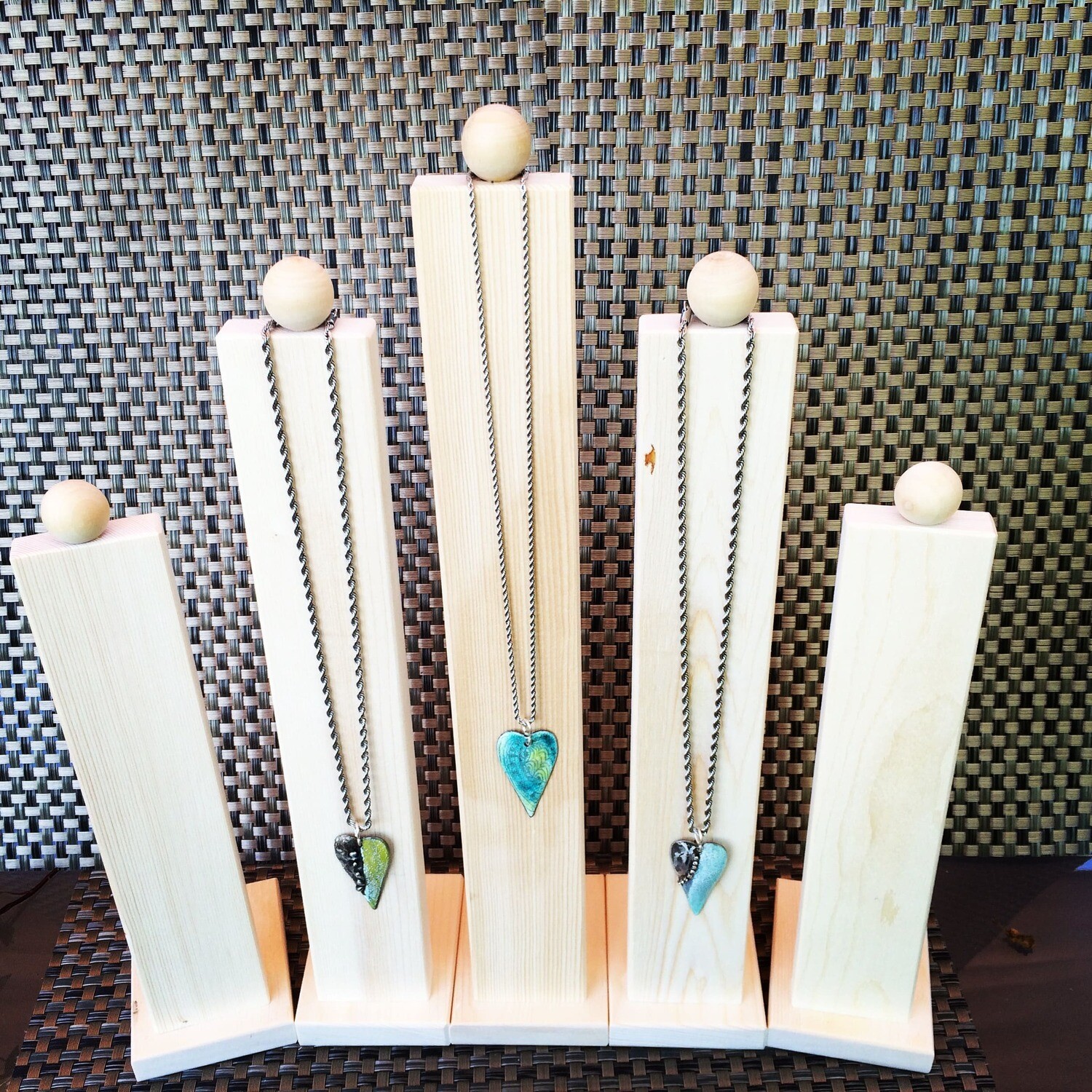 Natural Wood Minimalist Necklace Pendant Display 12&quot;, 15&quot;, 17&quot;