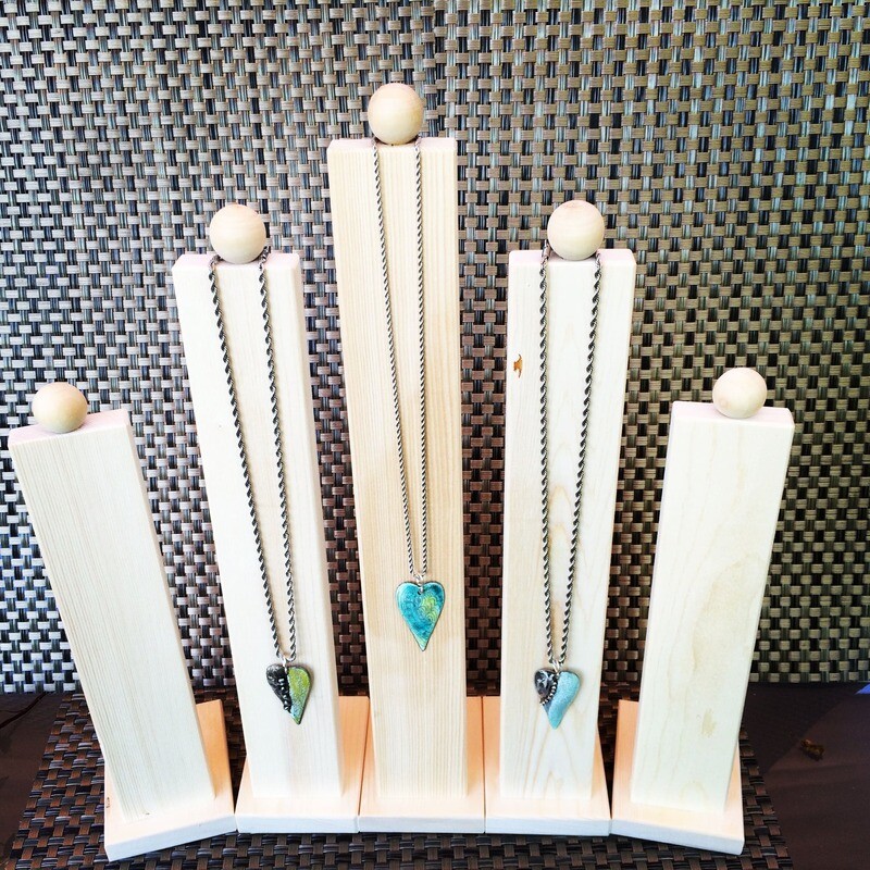 Natural Wood Minimalist Necklace Pendant Display 12&quot;, 15&quot;, 17&quot;