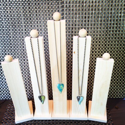 Natural Wood Minimalist Necklace Pendant Display 12