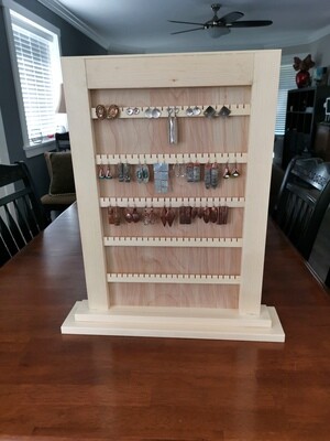 Wooden Earring Jewelry Display for Studs and Wire Hook earrings