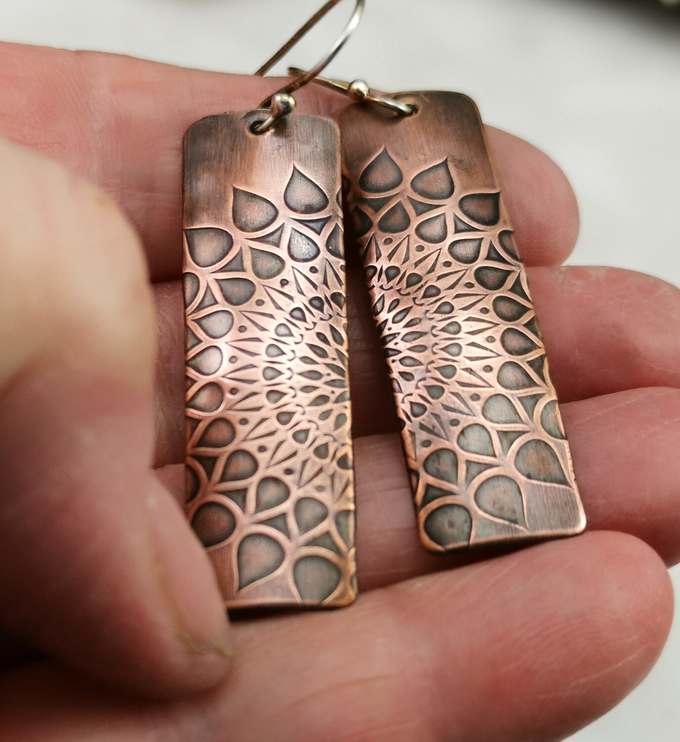 Mandala Copper Earrings