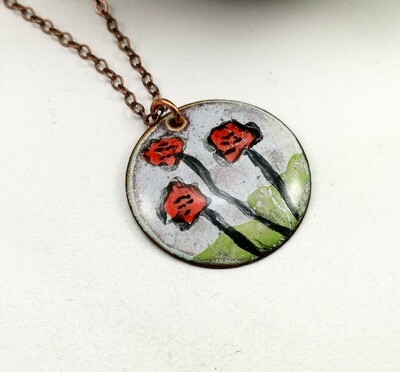 Hand Painted Poppy Enamel Jewelry, Gifts for Her, Enamel Pendant, Enamel Circle, Enamel Copper, Yellow Blue Enamel, Torch Enameled, Copper Pendant, Round Pendant Hand Painted Poppy Enamel Jewelry, Gifts for Her, Enamel Pendant, Enamel Circle, Enamel Copper, Yellow Blue Enamel, Torch Enameled, Copper Pendant, Round Pendant
