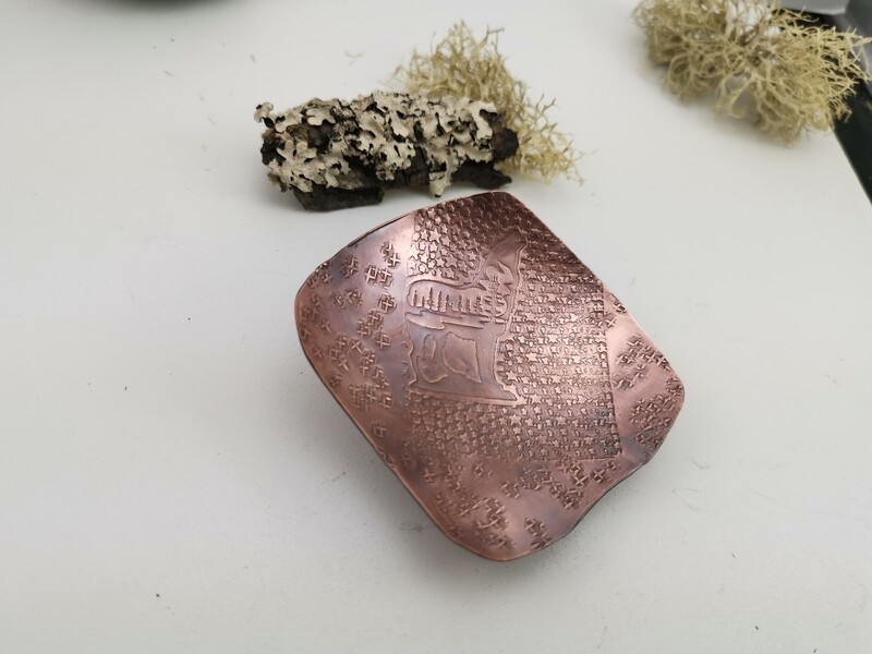Handcrafted 3&quot; Copper Trinket Dish | Howling Wolf Ring Bowl | Metal Jewelry Holder