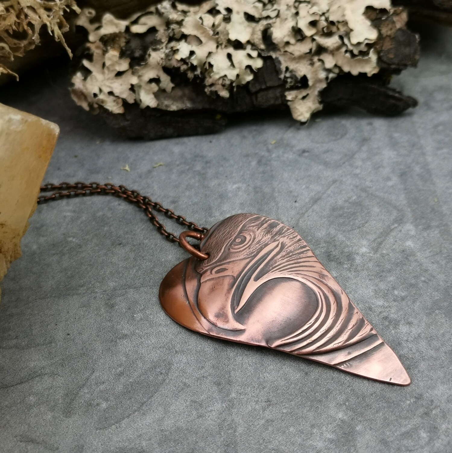Eagle Heart Copper Pendant