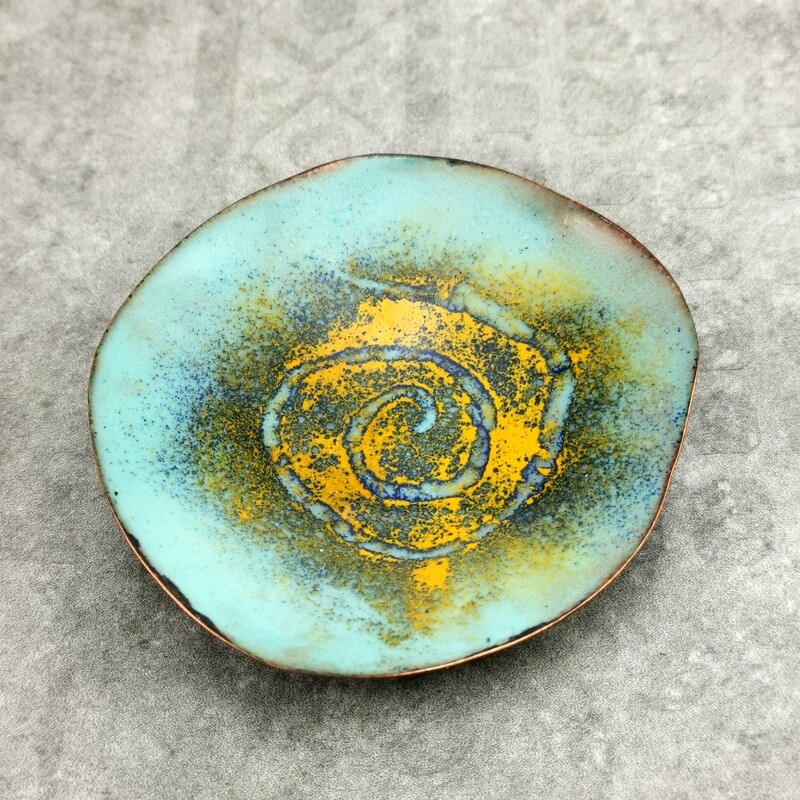 Hand Forged Enameled Trinket / Ring Dish
