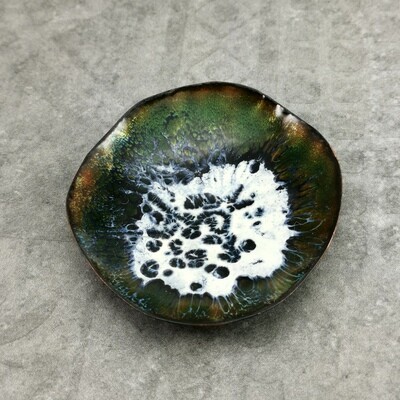 Hand Forged Enameled Copper Trinket - Ring Dish