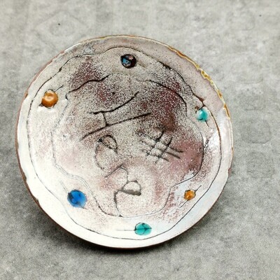 Hand Forged and Painted Copper Trinket - Ring Dish