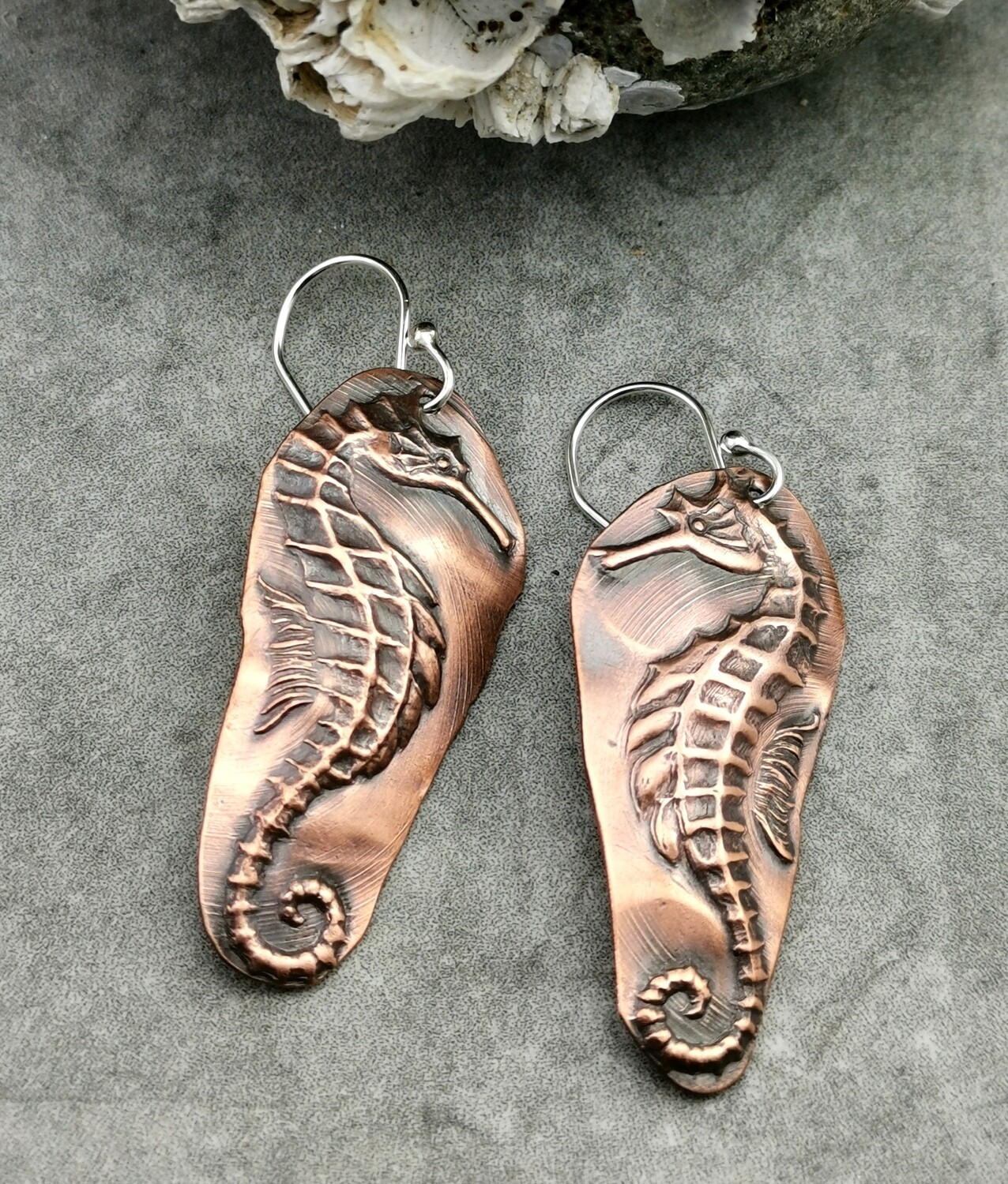 Seahorse Earrings, Seahorse Jewelry, Beach Jewelry, Gifts for Her, Copper Jewelry, Seahorse, Ocean, Water Element, Strength