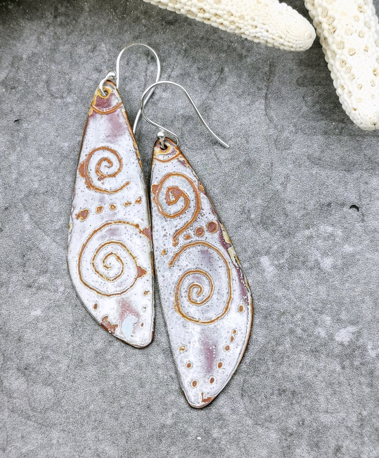 Teardrop Enamel Earrings Dangle Earrings