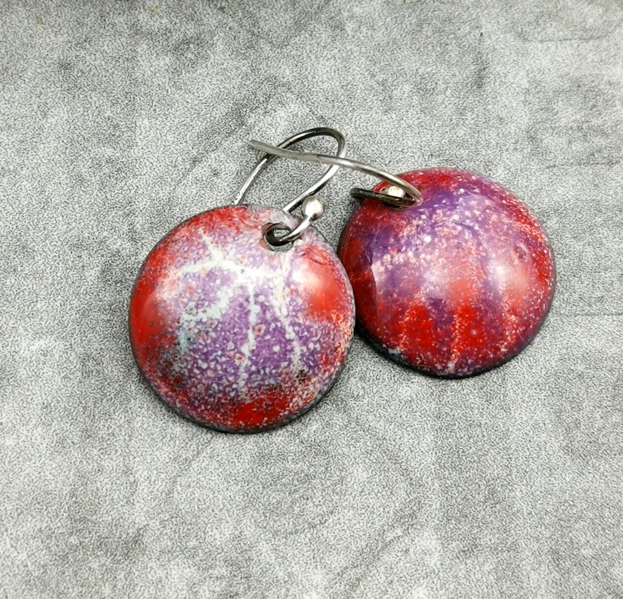 Round Vitreous Enamel Earrings Enamel Earrings