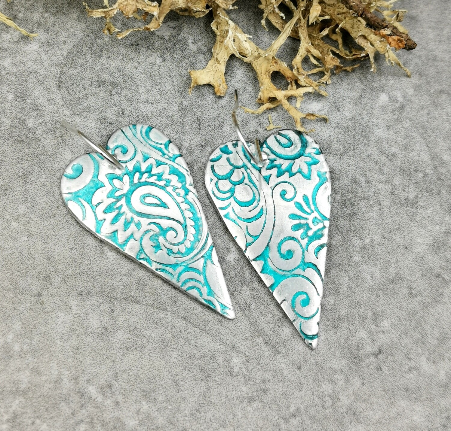 Aluminum Heart Earrings Lightweight Aluminum Jewelry