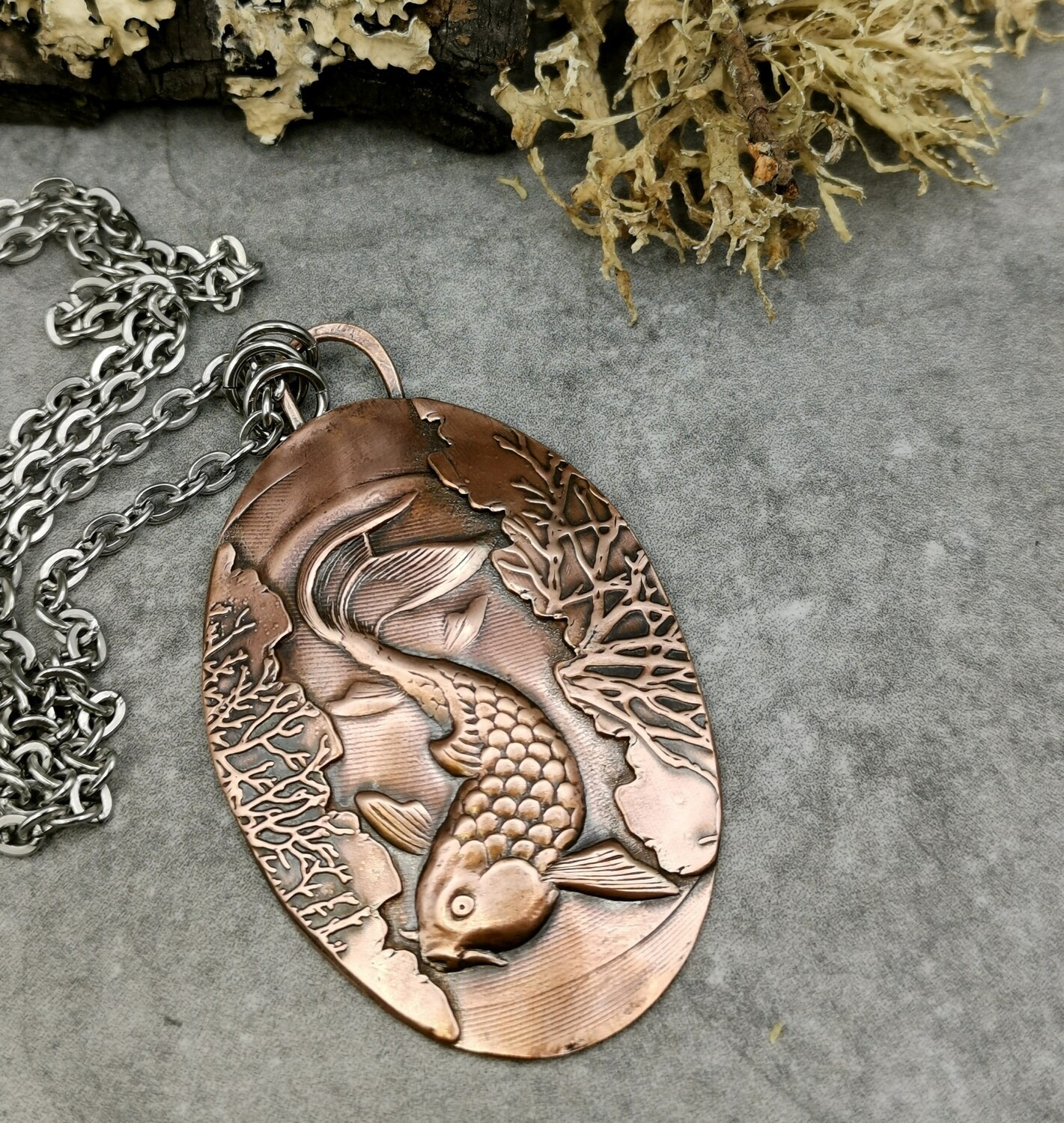 Copper Koi Fish Pendant Koi Fish Copper Pendant