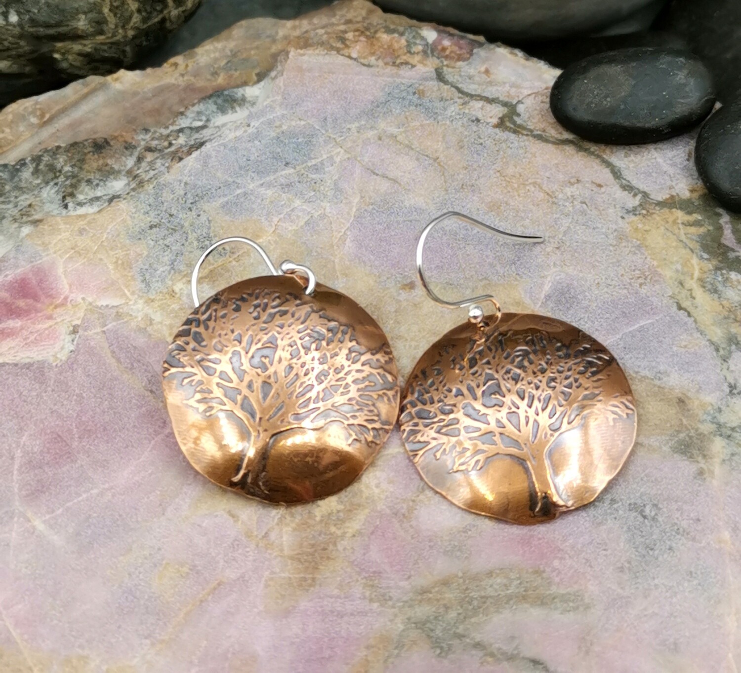 Tree of Life Copper Earrings Round Copper Earrings