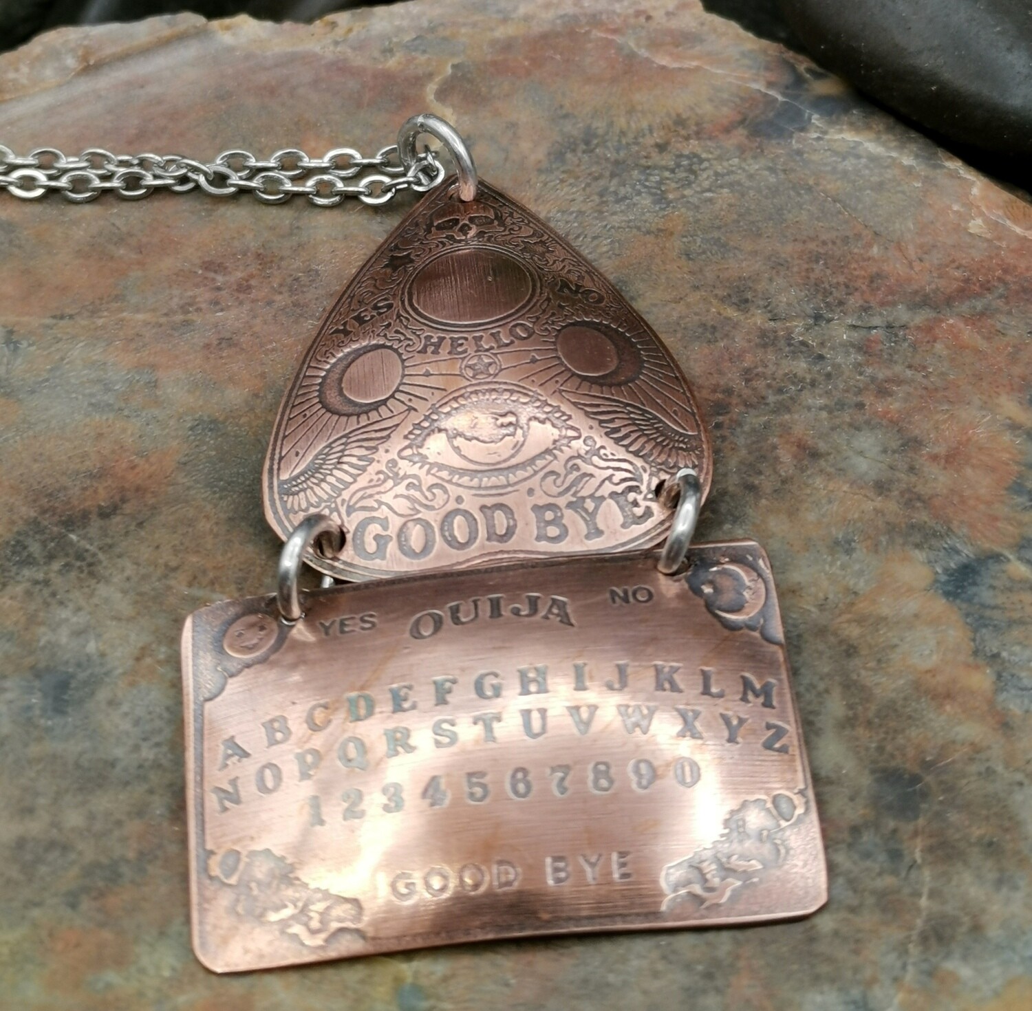 Ouija Planchette Pendant Copper Spirit Board
