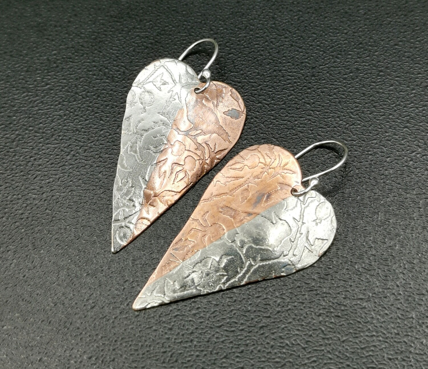 Heart-Shaped Earrings Raven Bounty of Darkness Pattern