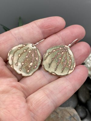 Sgraffito Enameled Earrings
