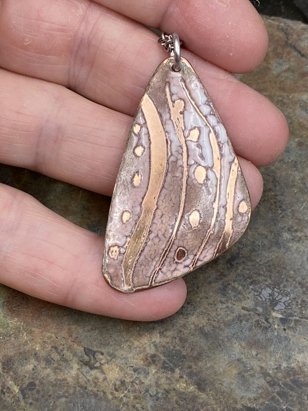 Enamel Pendant Sgraffito Enameled Jewelry