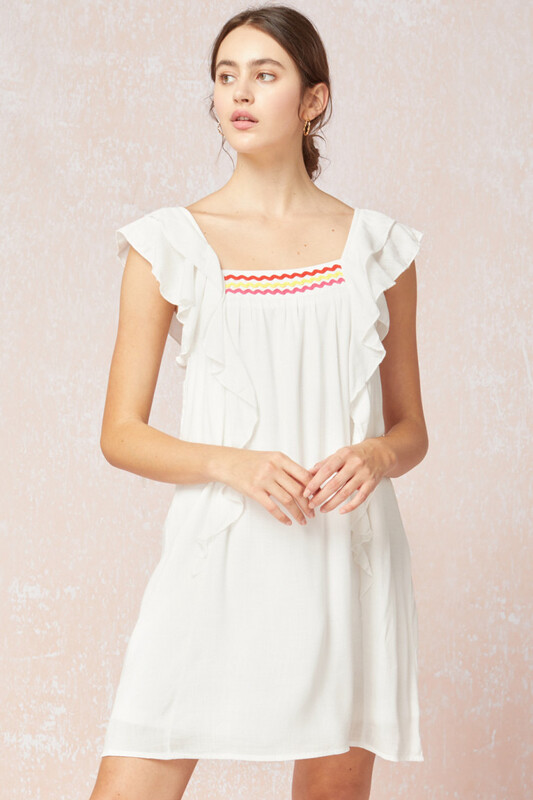 white ruffle dress