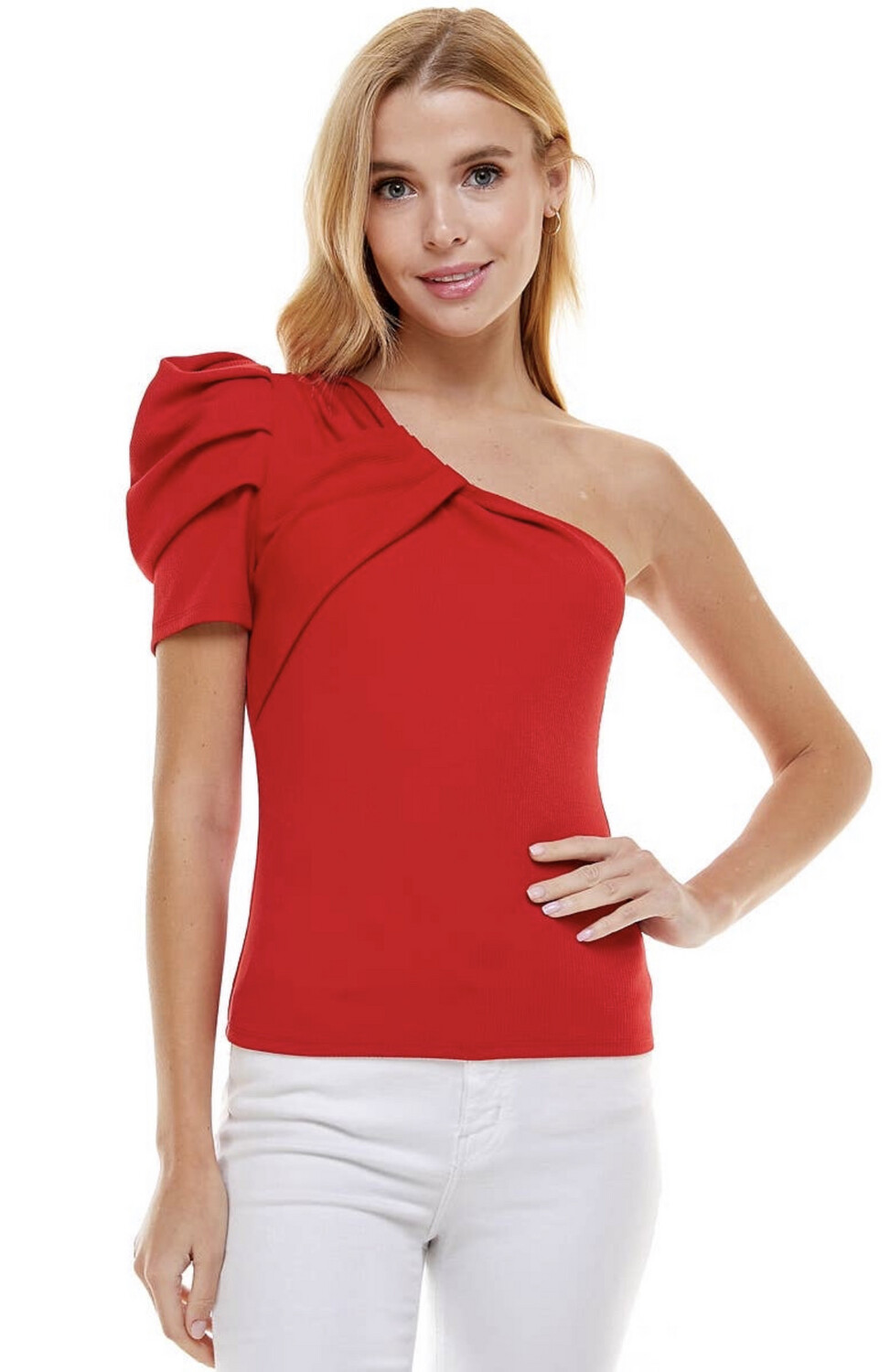 Red Puff Sleeve Top 