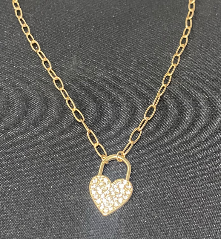Locked Up & Shining Heart Necklace