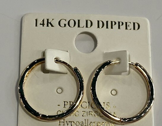 14k Gold Dipped .7" Hoop Earring