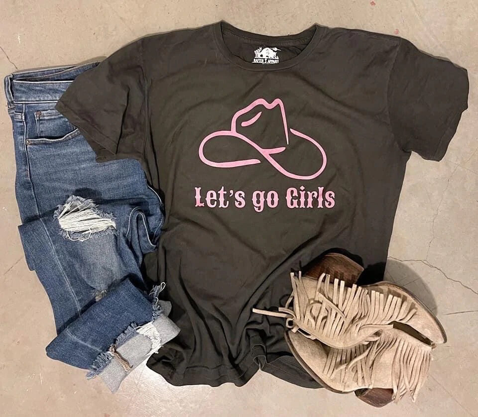 Let's Go Girls Charcoal Tee