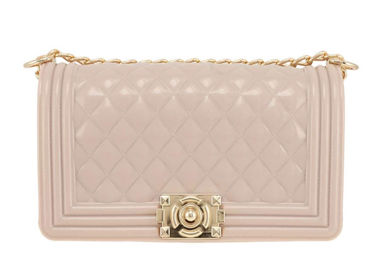 Quilted Jelly Shoulder Bag Nude