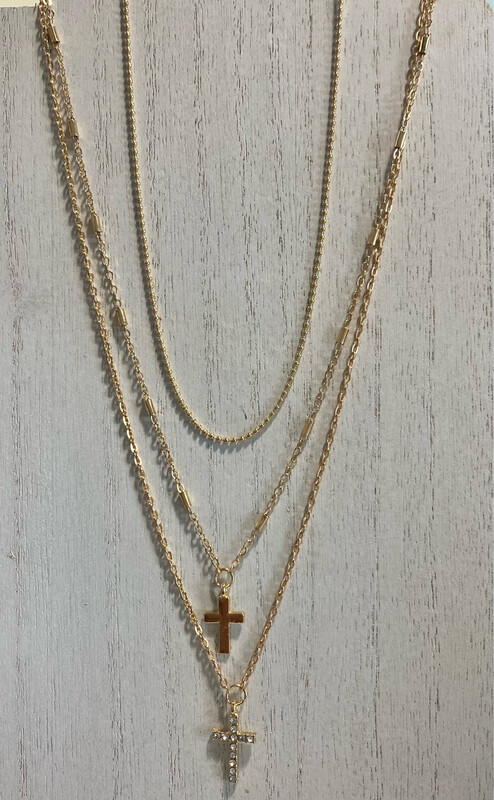 3 Layer Cross Necklace