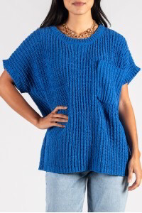 Chenille Short Sleeve Sweater