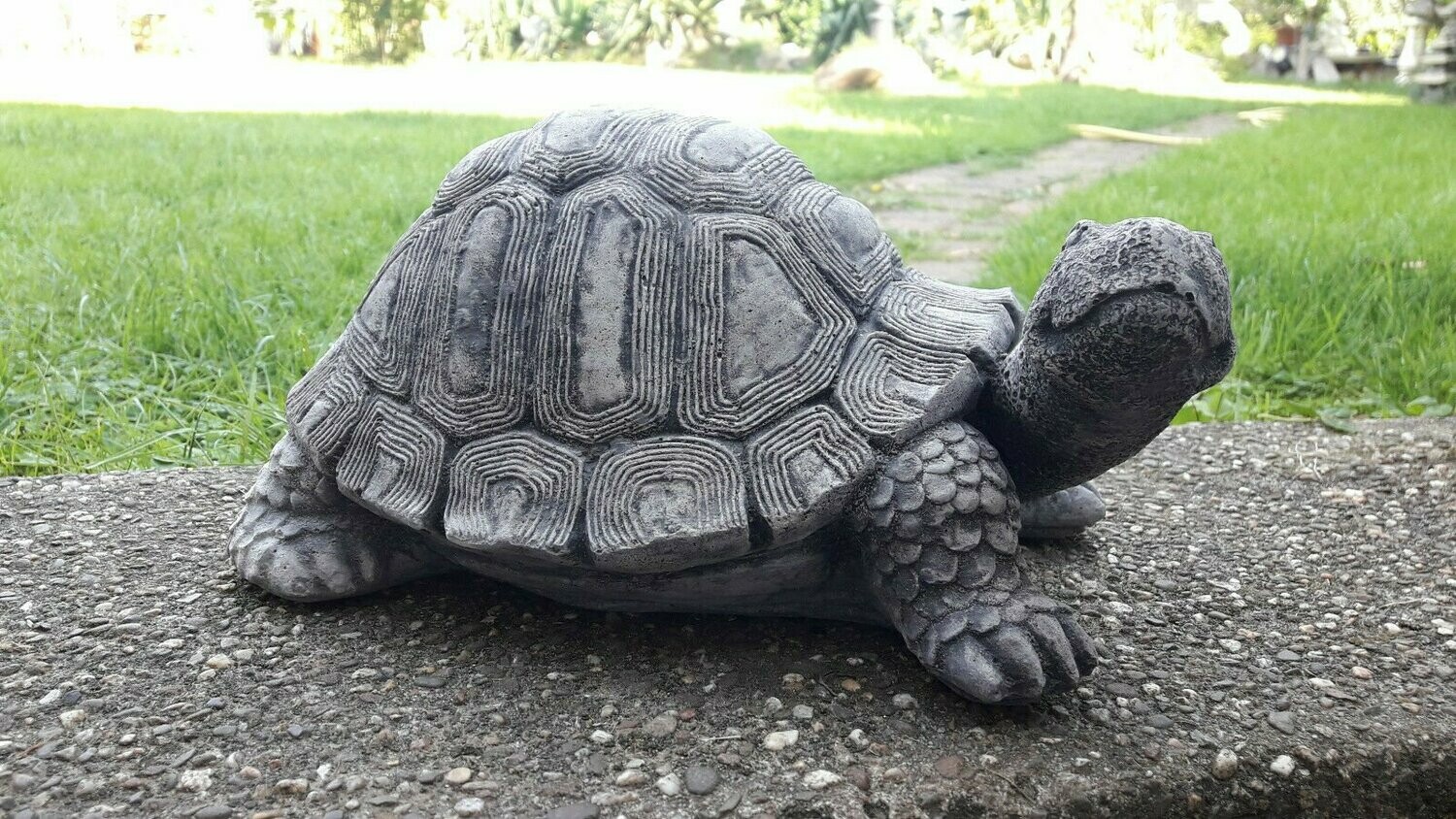 Steinfigur Große Schildkröte 28 cm Deko Garten Tier