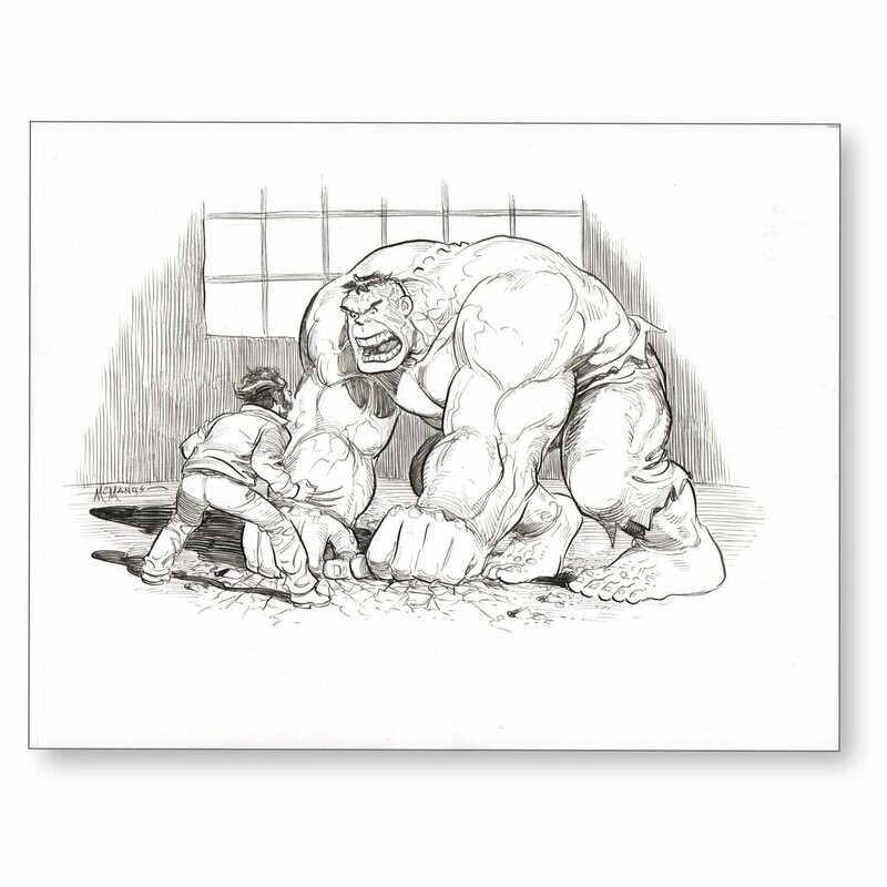 Wolverine vs Hulk - Ink drawing on 8.5x11 bristol board