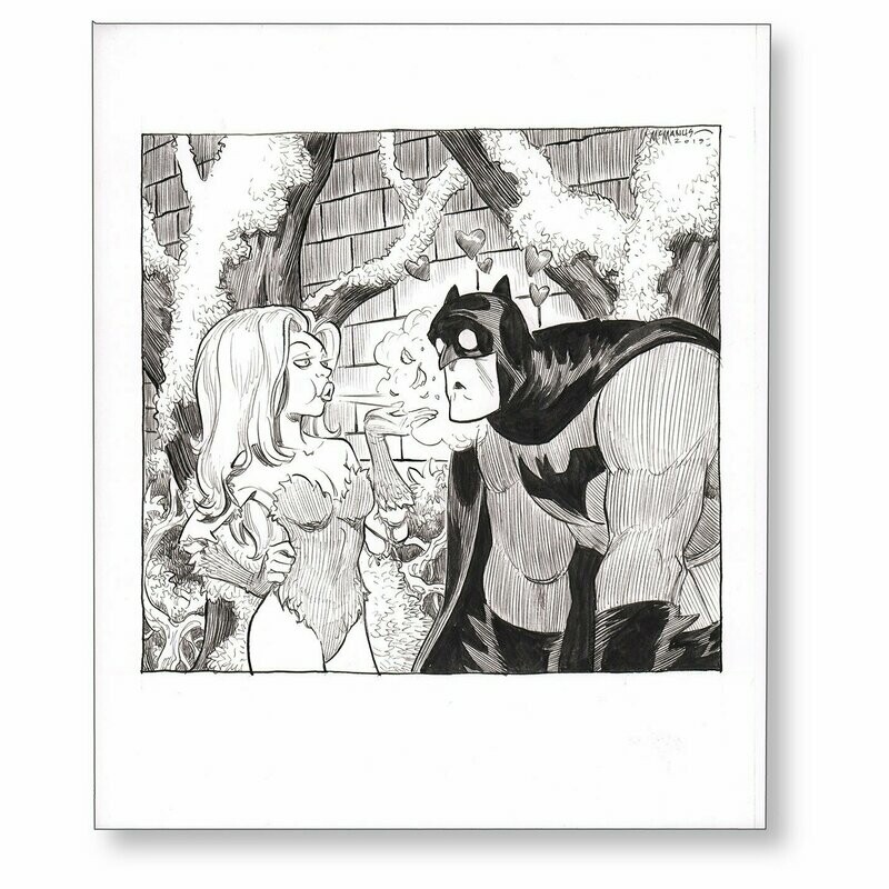 Ivy & Batman - 9x11 Ink on bristol board