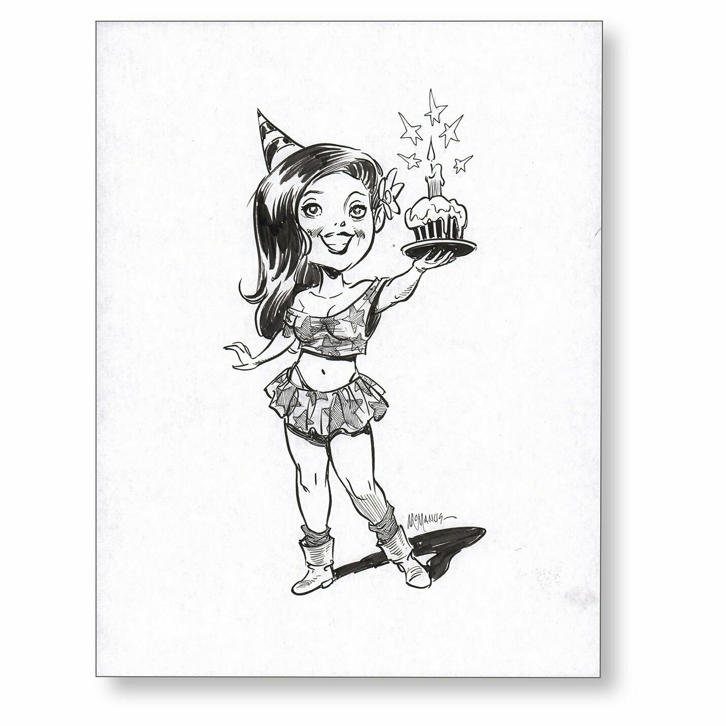 B-Day Gal -  8.5x11 Ink on bond paper