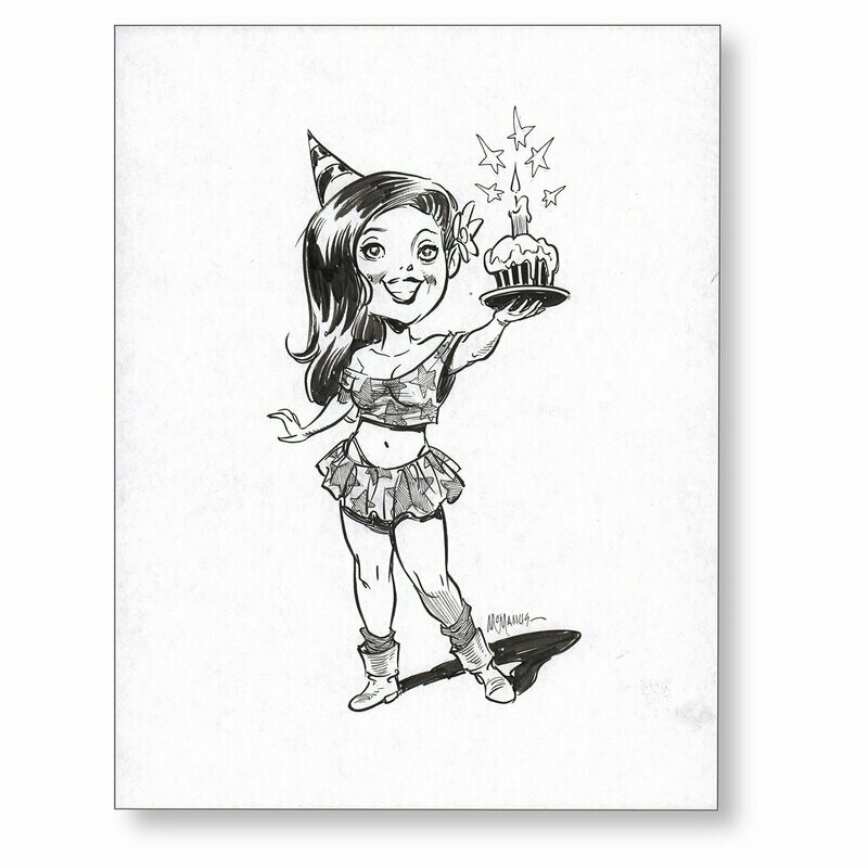 B-Day Gal -  8.5x11 Ink on bond paper