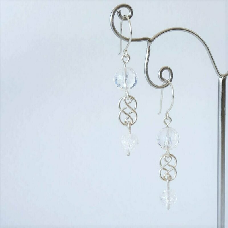 Boucles d oreilles cristal de roche en argent