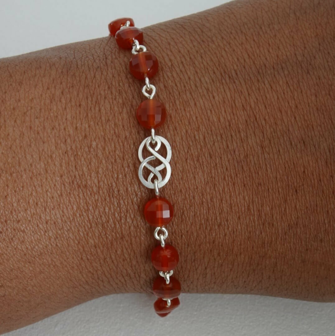 Bracelet cornaline en argent