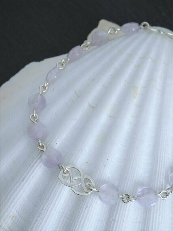 Bracelet amethyste lavande en argent
