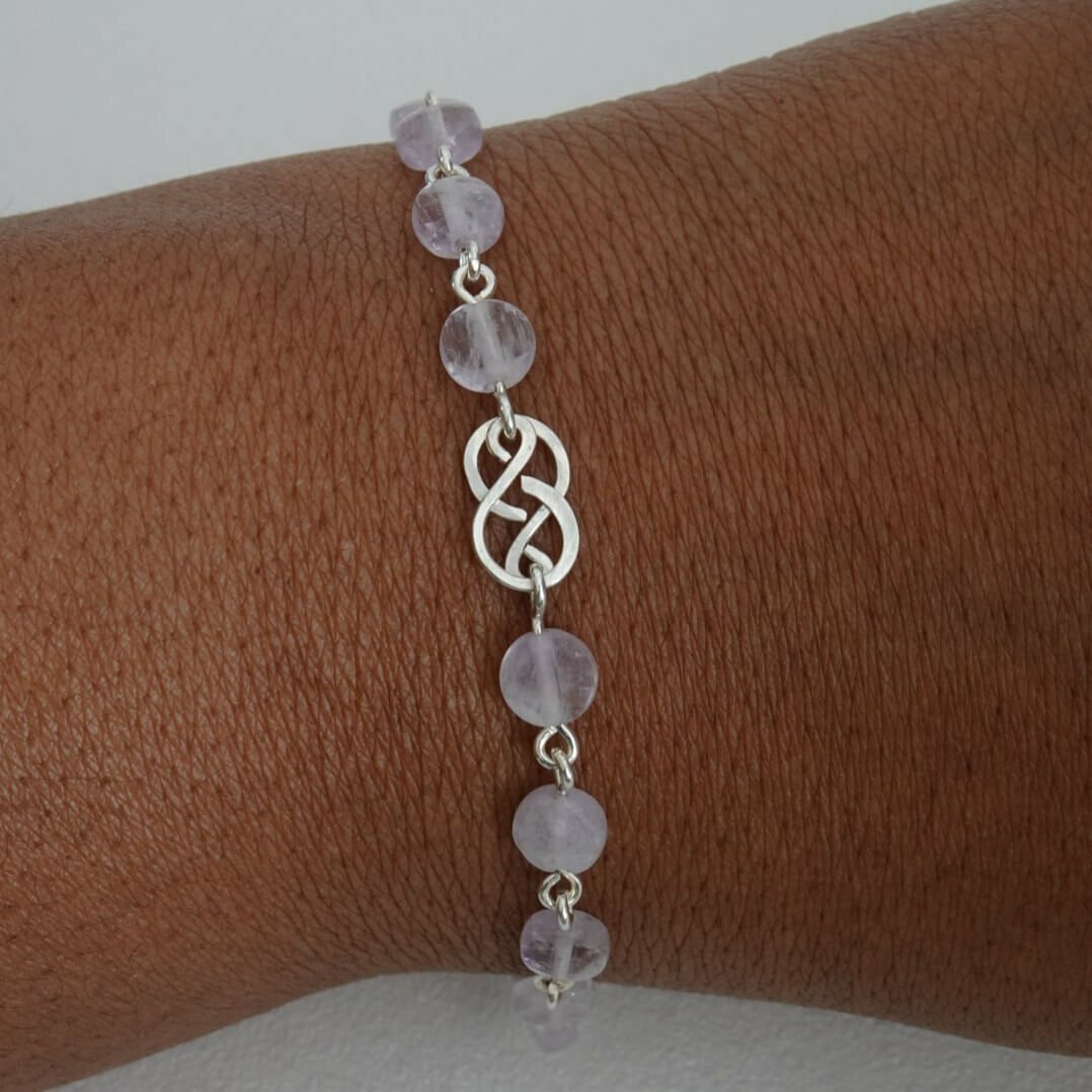 Bracelet amethyste lavande en argent