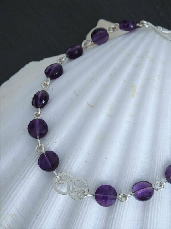 Bracelet amethyste en argent