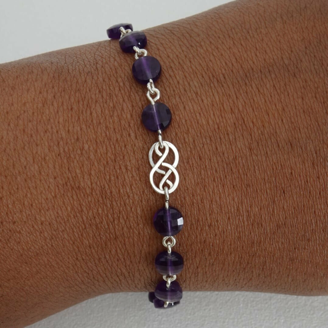 Bracelet amethyste en argent